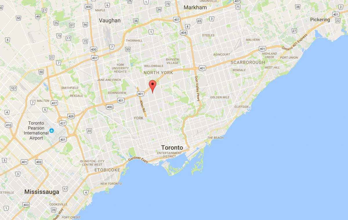 خريطة يدبيري مدينة تورونتو