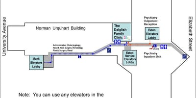 خريطة المستشفى العام 8 th floor تورونتو
