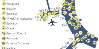 خريطة تورونتو بيرسون airport terminal 3