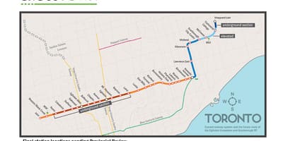 خريطة تورونتو خط المترو 5 Eglinton