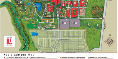 خريطة من جامعة يورك كيل الحرم الجامعي