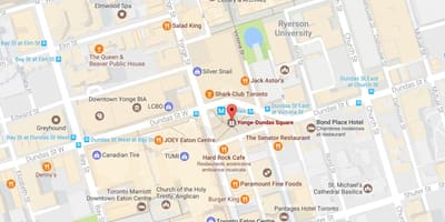 خريطة يونغ-Dundas Square تورونتو