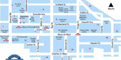 خريطة Bloor Yorkville مترو الانفاق