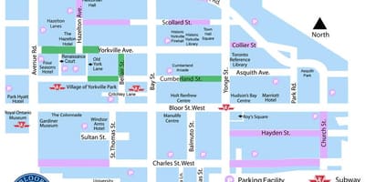 خريطة Bloor Yorkville وقوف السيارات