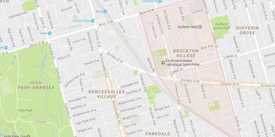 خريطة Brockton القرية المجاورة تورونتو