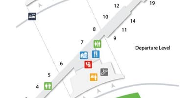 خريطة من Buffalo Niagara airport رحيل مستوى