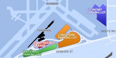 خريطة من Buffalo Niagara airport وقوف السيارات