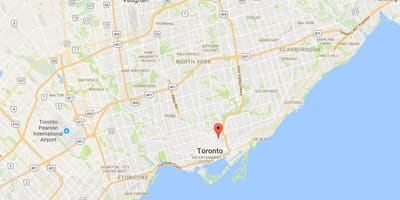 خريطة Cabbagetown مدينة تورونتو