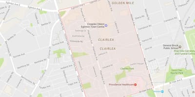 خريطة Clairlea حي تورونتو