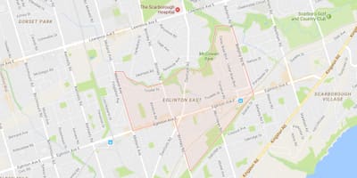 خريطة Eglinton شرق حي تورونتو