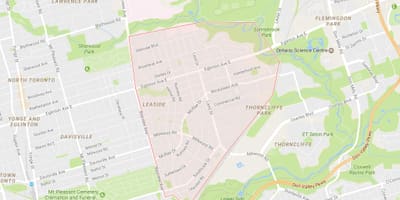 خريطة Leaside حي تورونتو