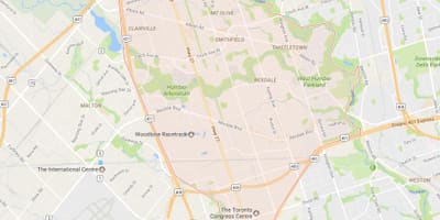 خريطة Rexdale حي تورونتو