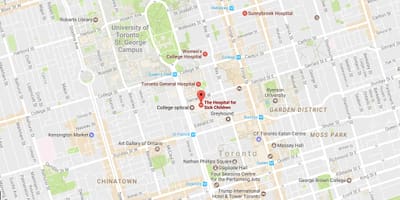 خريطة Sickkids تورونتو