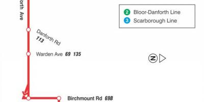 خريطة TTC 20 الجرف مسار الحافلة تورونتو