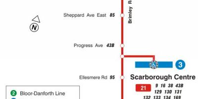خريطة TTC 21 بريملي مسار الحافلة تورونتو