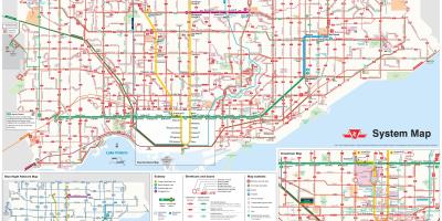 خريطة TTC خطوط الحافلات