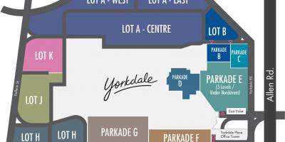 خريطة Yorkdale مركز التسوق وقوف السيارات