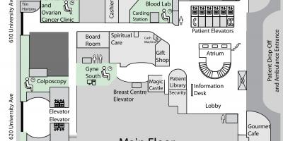 خريطة الأميرة مارغريت للسرطان مركز تورونتو الطابق الرئيسي