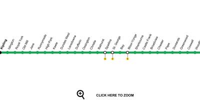 خريطة تورونتو خط المترو 2 بلور-دانفورث