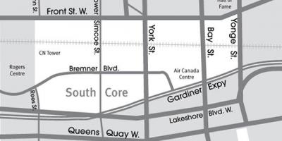 خريطة جنوب الأساسية تورونتو