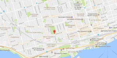 خريطة شارع الملكة الغربية المجاورة تورونتو