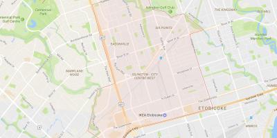 خريطة لندن-المدينة وسط غرب حي تورونتو