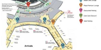 خريطة مطار تورونتو بيرسون الدولي المسافرين القادمين